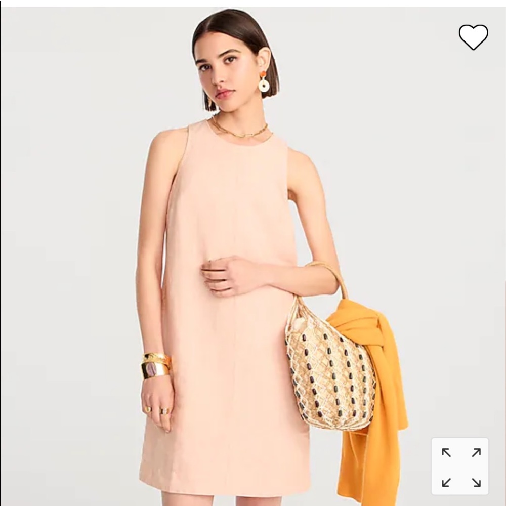 Jcrew Peach Button Back 100% Linen Shift - image 1